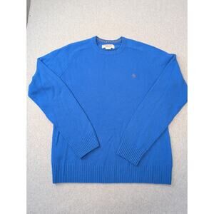 Penguin By Munsingwear Sweater Large Blue 100% Lambswool Crew Neck Preppy Casual